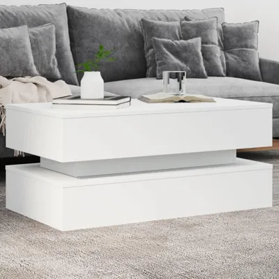 Produktbild von vidaXL Couchtisch mit LED-Leuchten Weiß 90x50x40 cm