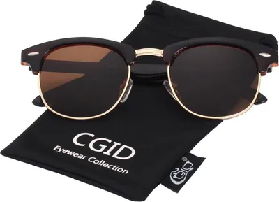 Produktbild von CGID Polarisierte Sonnenbrille UV400 Schutz Vintage Retro Halbrahmen
