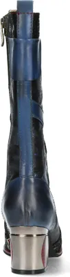 Produktbild von Laura Vita Damen Stiefel Leder Metallic Glanz floral Blumenmuster Gaczo 41, Größe:37 EU, Farbe:Blau