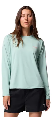 Produktbild von Columbia Tidal Tee II Langarmshirt für Damen, Misty Jade/Melonade Logo, X-Groß