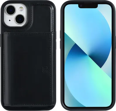 Produktbild von UNIQ Accessory iPhone 14 & 13 Hardcase Backcover - Whiteh removable card holder - Black
