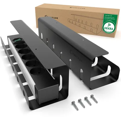 Obrázek produktu pro Kabelový kanál pod stůl - Sada 2 kusů. Systém pro organizaci kabelů - 2x 40 cm