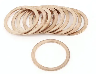 Produktbild von 10 Stück Kupferdichtungsringe mit einem Innendurchmesser von 30 mm, flache Kupferringdichtung.