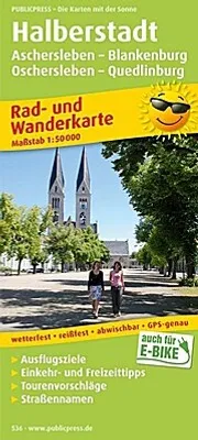 Obrázok produktu pre Cyklistická a turistická mapa Halberstadt, Aschersleben – Blankenburg – Oschersleben – Quedlinburg. 1:50000