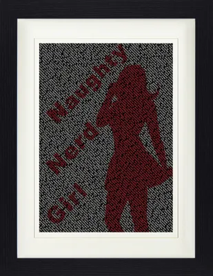 Obrázok produktu pre Krásne ženy v rámčeku s elegantným paspartou | Nástenné umenie | V rámčeku - Naughty Nerd Girl (40 x 30 cm)
