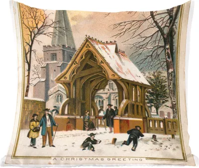 Produktbild von MuchoWow® Zierkissen Sofakissen Wohnzimmer Dekokissen 40x40 cm Weihnachten - Winter - Retro - Foto Kissen - Schlafzimmer Dekoration