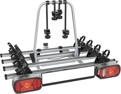 Produktbild von AHIRO4 Anhängerkupplung Fahrradträger für 4 Fahrräder abklappbar abschließbar aus Stahl und Aluminium