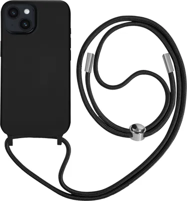 Zdjęcie produktu dla Etui ochronne Apple iPhone 14 z nylonowym łańcuszkiem 80 cm - czarny