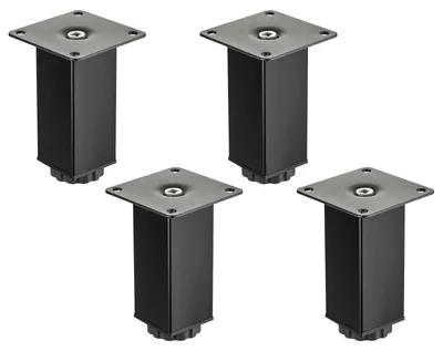 Produktbild von SOTECH Möbelfuß ZULU 38 x 38 mm – Höhe 100 mm, schwarz matt (4er Set)