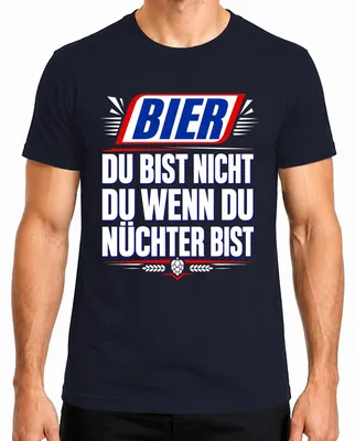 Imagen del producto de Camiseta para hombre, color azul marino, talla L. Frase: "No eres tú cuando estás sobrio. Beber, fiesta, divertido."