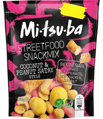 Produktbild von Mitsuba Streetfood Snackmix Coconut & Peanut Satay Style 140g