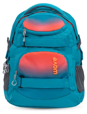 Produktbild von Wave Schulrucksack Infinity Ombre Neon Orange and Bluebird mit Laptopfach 43 x 31 x 22 cm (H/B/T) Uni Rucksack 30 Liter hellblau;orange
