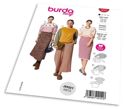 Obrázek produktu pro Střih Burda 5650 - Tričko s kontrastním panelem