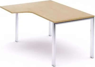Produktbild von Schreibtisch Total L-Form links BxTxH 160x120x73cm Gestell verchromt Platte Melamin buche.