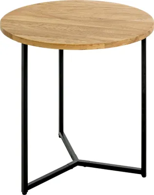 Produktbild von HAKU Beistelltisch eiche, schwarz - Massivholz, Metall, B/H/T: 50x52x50 cm
