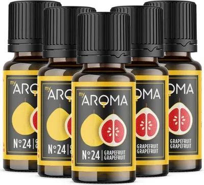 Produktbild von myAROMA Flavour Drops – Grapefruit 5x10ml, zuckerfrei, kalorienfrei, vegan, ohne künstliche Farbstoffe