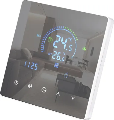 Image de Thermostat intelligent pour le chauffage de l'eau Ecran LCD Bouton tactile Programmable Chauffage souterrain pour la maison, le bureau, l'école et l'hôtel