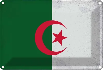 Produktbild von vianmo Blechschild 20x30 cm Algerien Algeria Vintage Flagge Fahne Wappen
