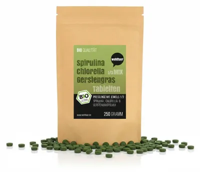 Produktbild von Wohltuer Spirulina Chlorella Gerstengras Mischung - 250g
