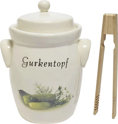Produktbild von Gurkentopf 3,5 l mit Holzzange und Rezept 935234 4021992600203