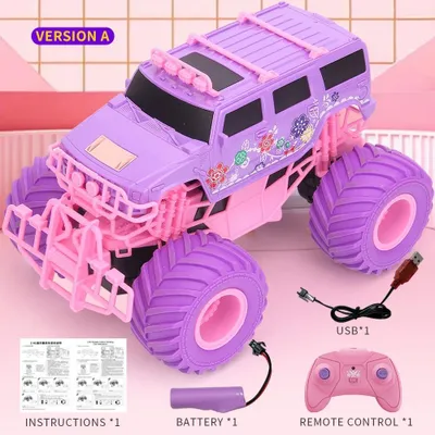 Produktbild von Rosa RC-Kletterauto Q157, ferngesteuertes 2,4-GHz-Offroad-Fahrzeug mit 4-Kanal-Steuerung und 3,7-V-Akku - Hummer