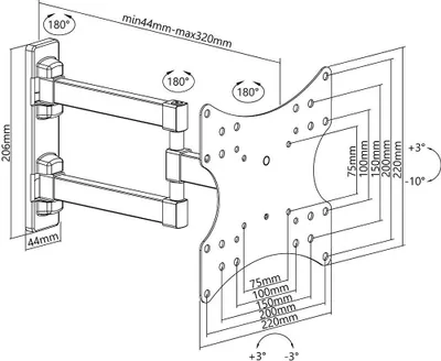 Image de Support TV mural Basic FULLMOTION (S)
