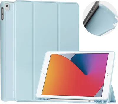 Produktbild von Hülle für neues iPad 8. Generation (2020) / 7. Generation (2019) 10,2 Zoll - [Eckenschutz] Standabdeckung mit Stifthalter, Auto Sleep / Wake für neues iPad 8. Generation (2020) / 7. Generation (2019) 10,2 Zoll,Hellgrau