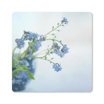 Produktbild von MuchoWow® Mauspad Mousepad Vergissmeinnicht in einer Vase 20x20 cm - Mousepads - Maus Mat - Pad - Mausunterlage - Desk Mat - Bureauartikeln