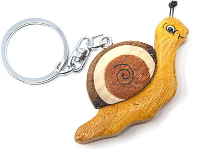 Produktbild von Schlüsselanhänger aus Holz - Schnecke