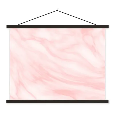 Produktbild von MuchoWow® Textilposter Marmor - Rosa - Weiß - Luxus - Marmoroptik 150x113 cm mit holzfarbenen Rahmen - Poster