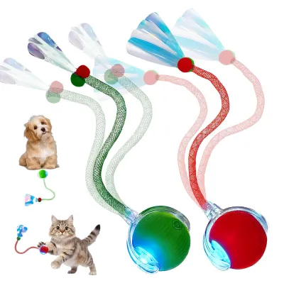 Interaktiver Ball für Hunde & Katzen, USB, rot