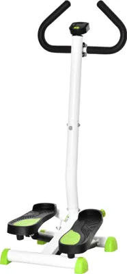 Produktbild von Stepper Fitness Swing Stepper mit LCD Bildschirm & Handgriff, Hometrainer für Zuhause bis 100 kg, Stahl ABS, grün, 55 x 44 x 108 cm