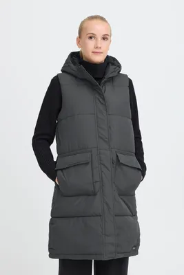 Produktbild von OXMO OXMINNA LONG Damen Weste Steppweste Outdoor Weste regular fit