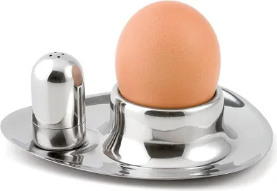 Image de Dopjes aux oeufs en acier inoxydable - 4 pièces - argent - 9 x 11 x 4 cm