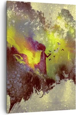 Produktbild von Bild auf Leinwand - Leinwandbild - Einteilig - Gesicht Grafik Abbildung Mädchen - 70x100cm - Wand Bild - Wandbilder - Leinwanddruck - Wanddekoration - Leinwand bilder - Wandbild - PA70x100-3195