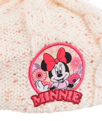 Produktbild von Minnie Mouse Kinder Winter-Strick-Baskenmütze Mädchen , Farbe:Weiß, Größe:52