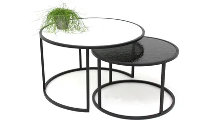 Produktbild von Beistelltisch >2/053-11.05< in Schwarz/Weiß - 42x65 (HxD)