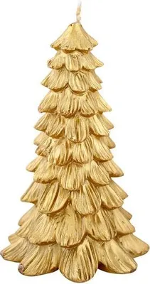 Obrázek produktu pro Svíčka Vánoční Stromek 8,5X13Cm, Zlatá