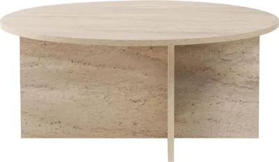 Obrázek produktu pro Dřevěný konferenční stolek „Soleil“ – 90 x 90 x 40 cm – travertin