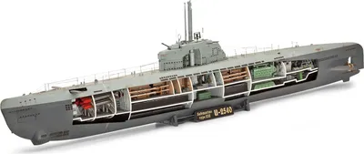 Produktbild von Revell U-Boot Typ XXI U 2540 &Interieur, U-Boot-Modell, Montagesatz, 1:144, U-Boot Typ XXI, Unisex, Kunststoff
