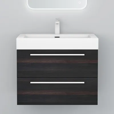 Produktbild von Mai & Mai Badmöbelset Komplett Set Waschbeckenunterschrank 73cm Unterschrank mit Waschschbecken aus Mineralguss Quadratto