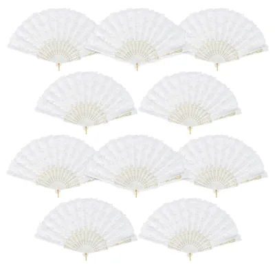 Produktbild von 10 faltbare Handfächer im Vintage-Stil für Hochzeiten
