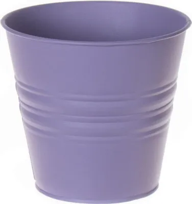 Produktbild von INNA-Glas Runder Zinktopf MICOLATO mit Rillen, Flieder, 12 cm, Ø 13,5 cm - Zink Übertopf/Deko Topf