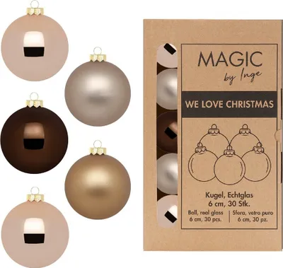Immagine prodotto di Baubles natalizi in vetro 6cm 30 pezzi - Elegant Lounge