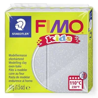Produktbild von STAEDTLER FIMO kids 8030 ofenhärtende Modelliermasse Einzelprodukt, 42g, glitter silber