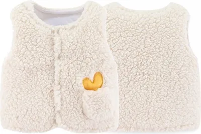 Produktbild von Gemütliche Flanell-Winterweste für Kleinkinder - Warmer ärmelloser Mantel für Jungen und Mädchen, Weiß, 80