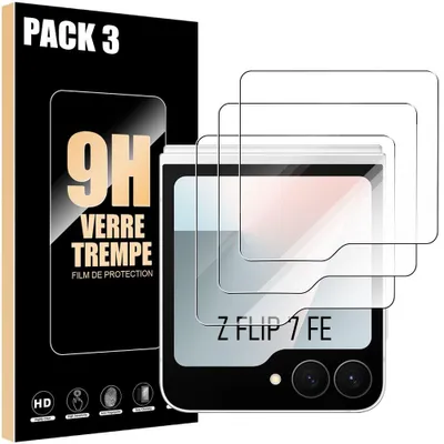 Image de Lot-3 Verre Trempé pour Samsung Galaxy Z Flip 7 FE, Protection d'écran Transparent 9H Antichoc Anti-Rayures