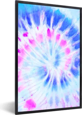 Produktbild von MuchoWow® Gerahmtes Poster Sommer - Krawattenfärbung - Weiß 20x30 cm - Poster mit Schwarzem Bilderrahmen Wandposter Rahmen Foto Bilder - Drucken - Bilder Poster im Rahmen
