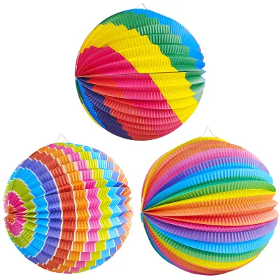 Productafbeelding van Lantaarns met kleurrijke motieven (set van 3, Ø 25 cm)