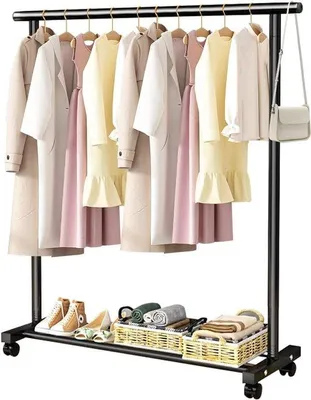 Imagen del producto de Soporte para ropa Famanu, estable, con ruedas, de 1,2 metros, color